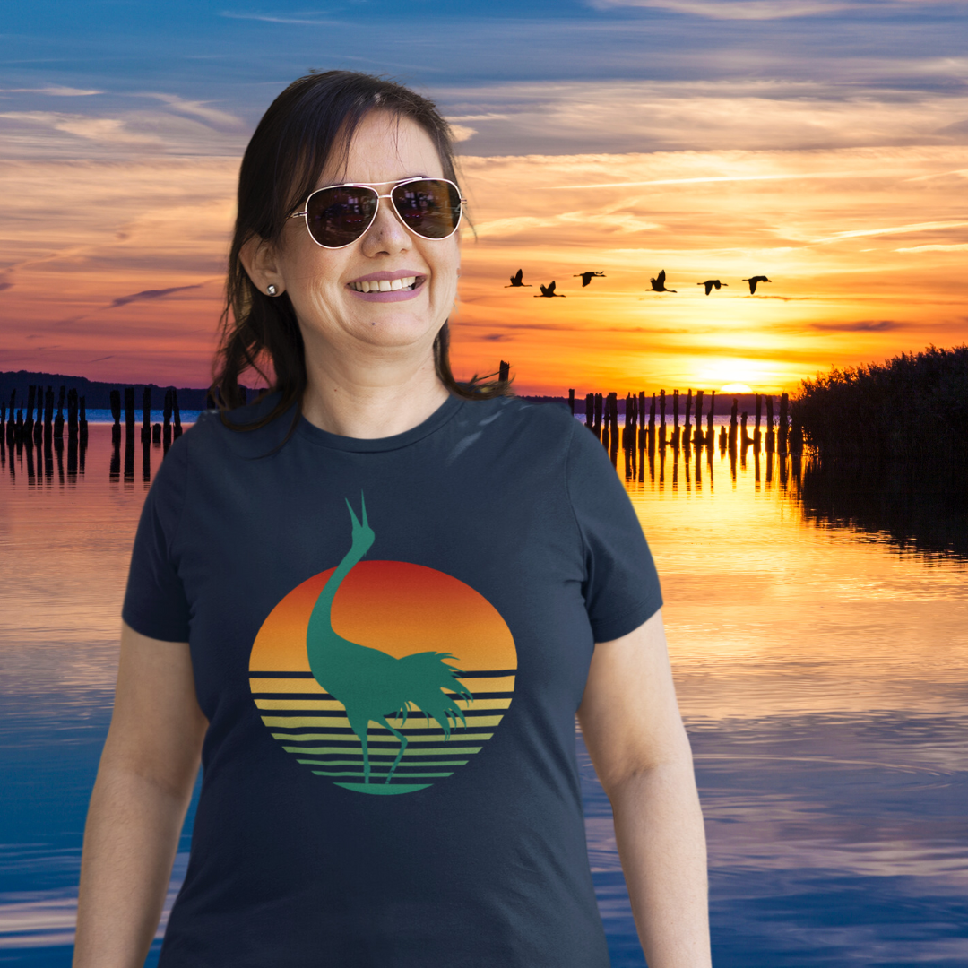Crane Over Moon T-Shirt - HeadhunterGear