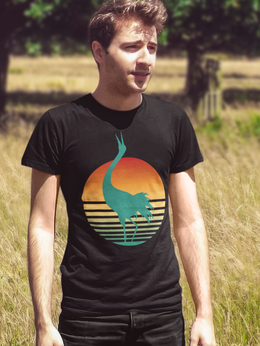 Crane Over Moon T-Shirt - HeadhunterGear