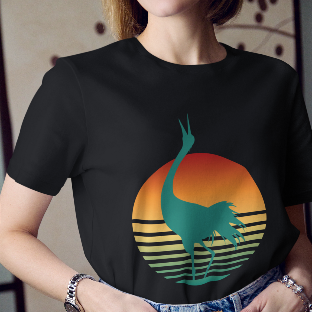Crane Over Moon T-Shirt - HeadhunterGear