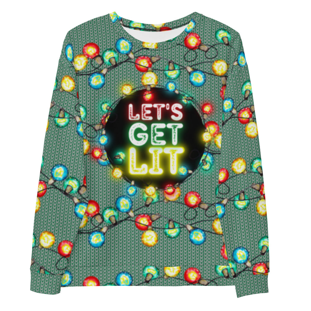 Let's Get Lit Ugly Christmas Sweater - HeadhunterGear