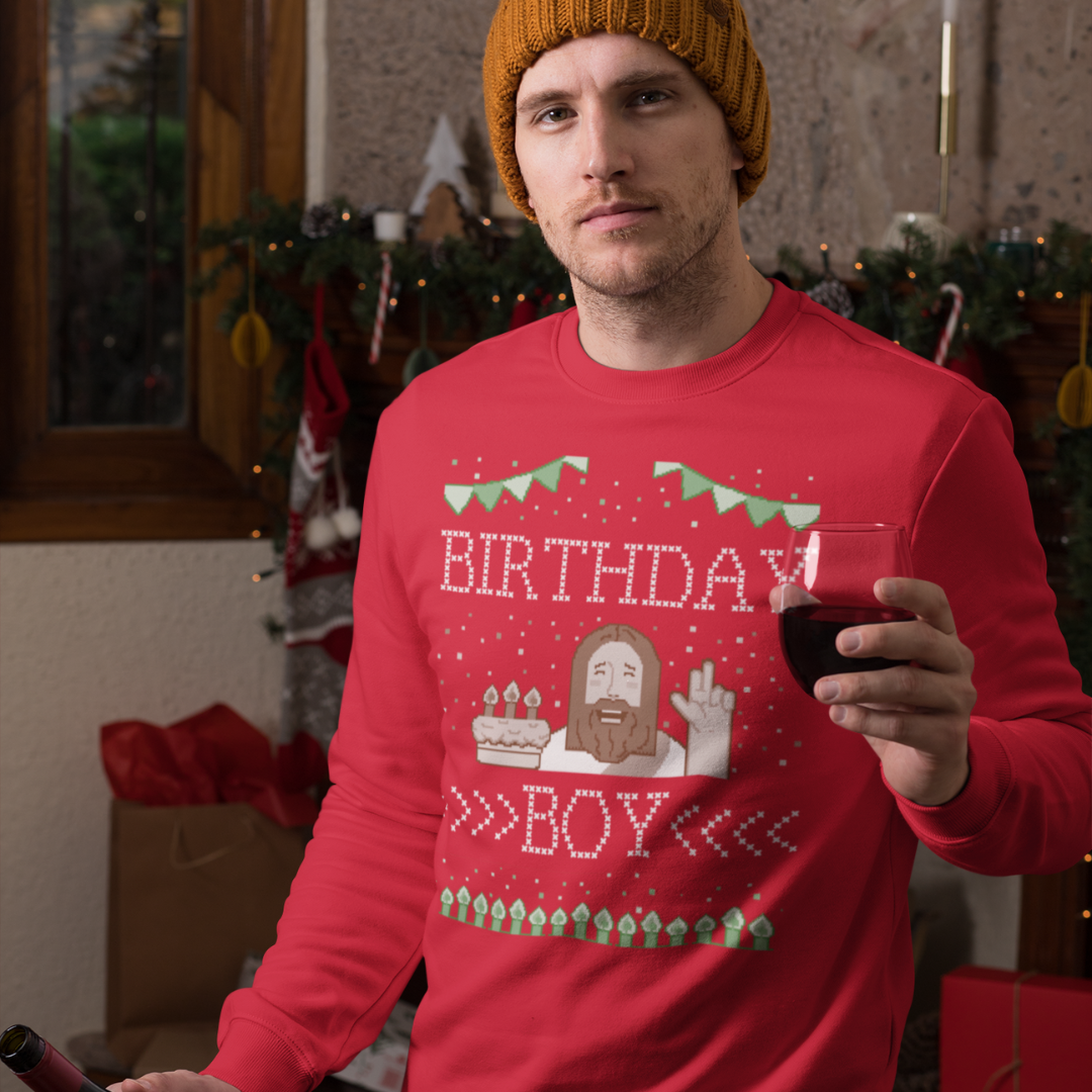 Birthday Boy Ugly Christmas Sweatshirt - HeadhunterGear