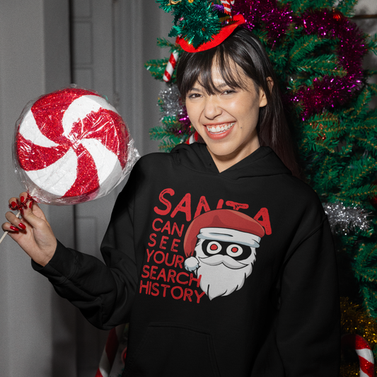 Santa Sees Your Search History Christmas Hoodie - HeadhunterGear
