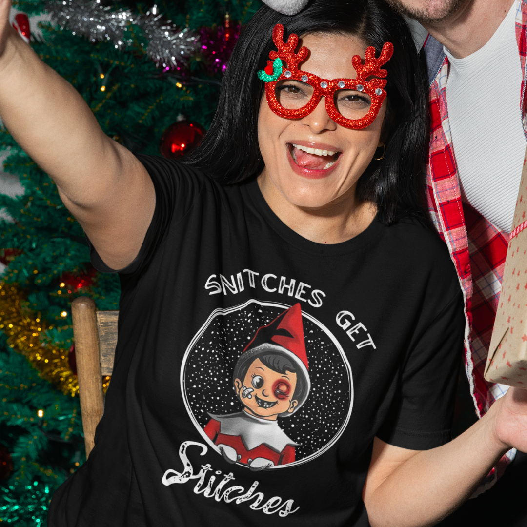 Snitches Get Stitches Christmas T-Shirt - HeadhunterGear