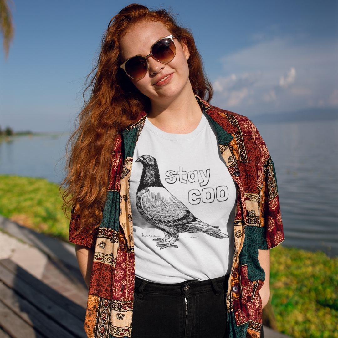 Stay Coo - Pigeon Pun T-Shirt - HeadhunterGear