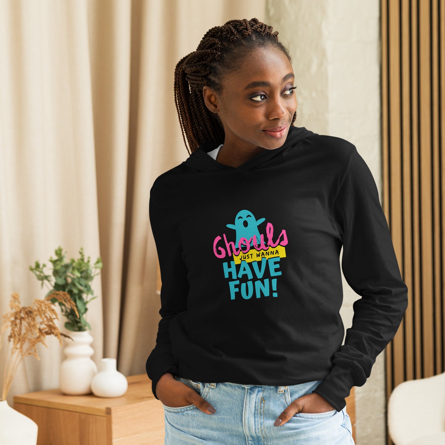 Ghouls Just Wanna Have Fun Hooded Long-Sleeve Halloween Tee