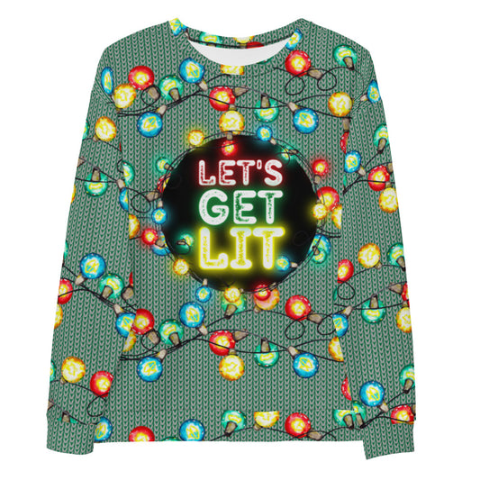 Let's Get Lit Ugly Christmas Sweater - HeadhunterGear