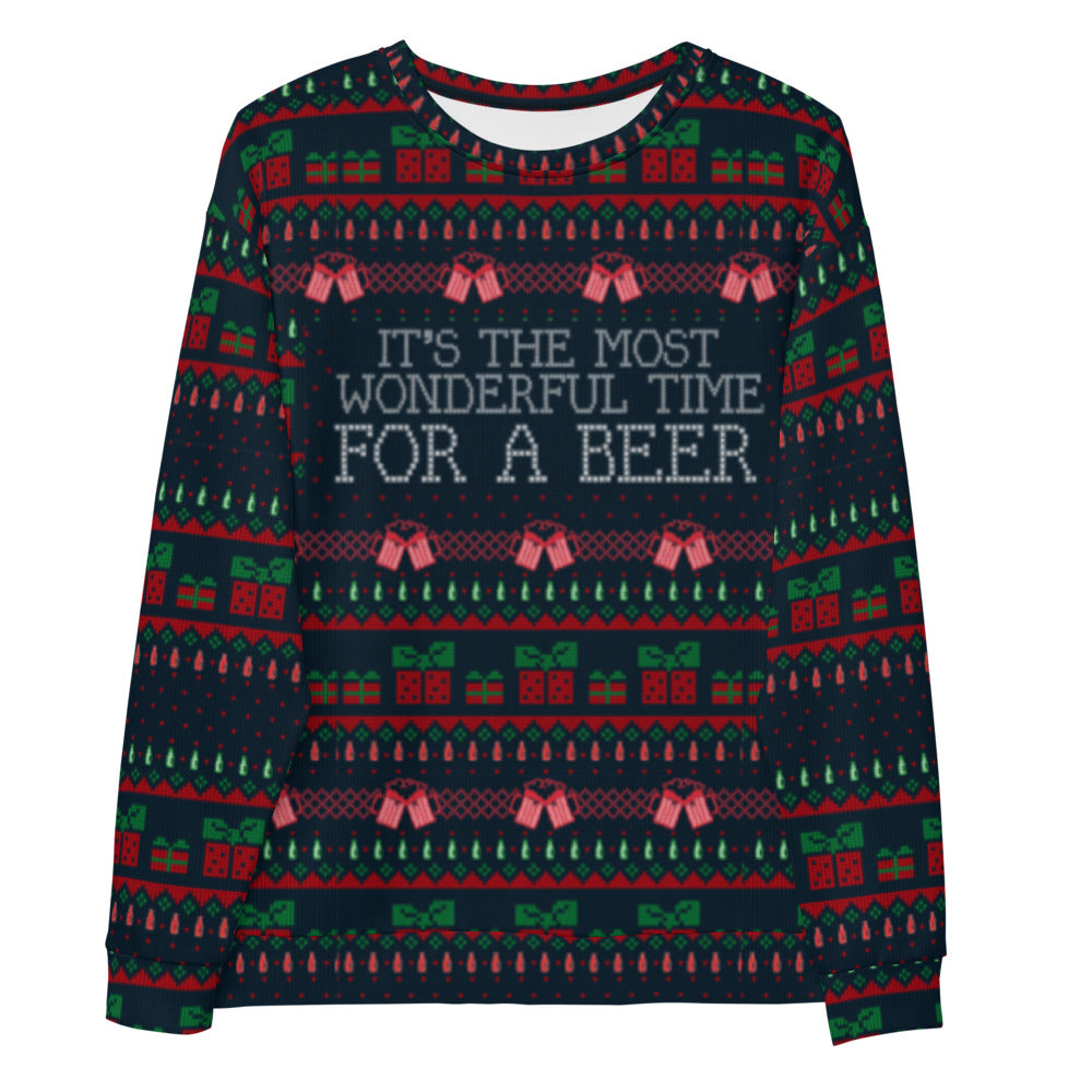 It's The Most Wonderful Time for A Beer Ugly Christmas Sweater - HeadhunterGear